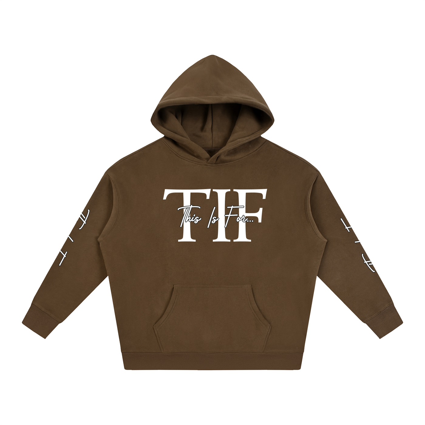 Coffee This Is For... Signature White Logo Hoodie front view.